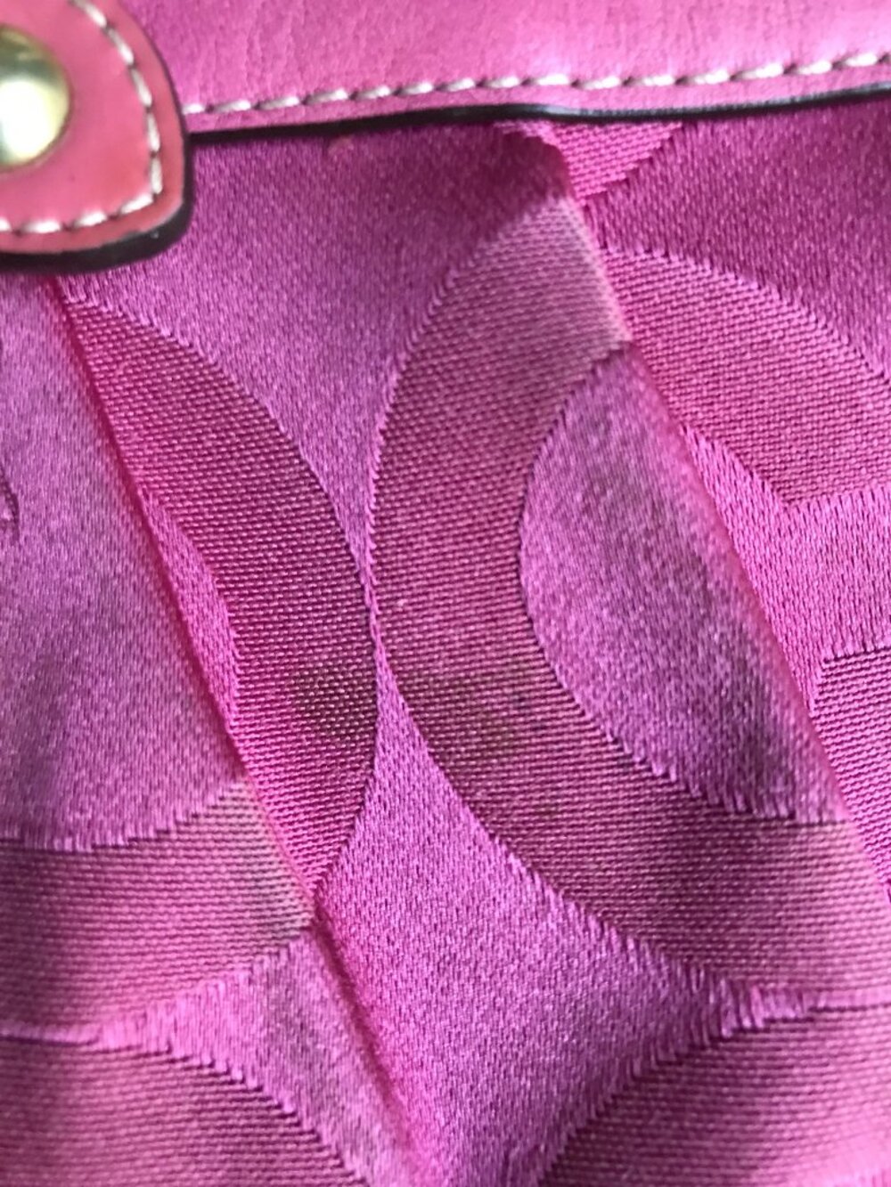 Vintage Coach Rehab Project Bag, Pink Madison Op Art Bag, signature "C" pattern - Picture 6 of 16